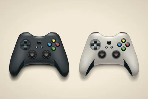 Pair gamepads on bright Stock Illustration