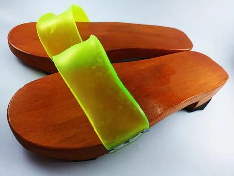 This is a pair of gapyak sandals with a white background. Stock-Fotos