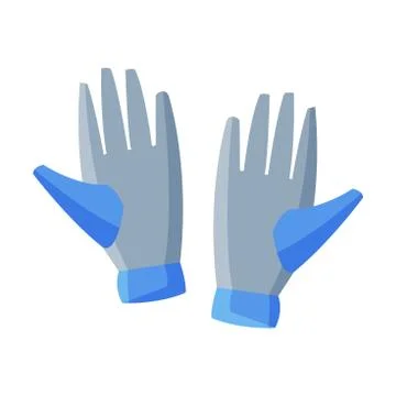 Pair of Garden Gloves Flat Style Vector Illustration on White Background Ilustração Stock