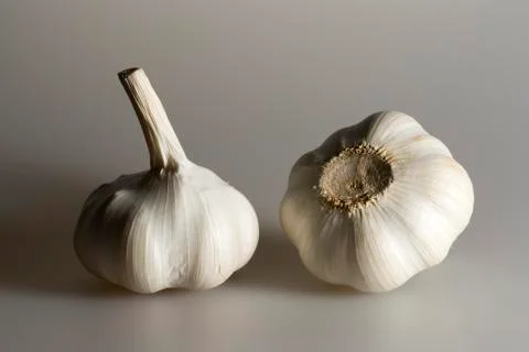Pair of Garlic Bulbs Stock Photos