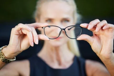 Pair of glasses in black frame Stock Photos