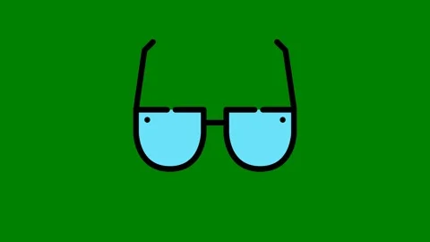 Pair glasses green background green screen animated chromakey background Stock Footage 314066761