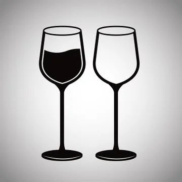 Pair glassware wine image Ilustração Stock