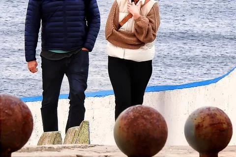 A pair on the go Foto stock