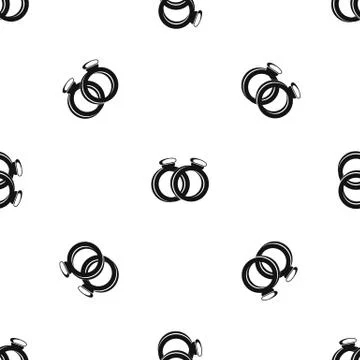 A pair of gold wedding rings pattern seamless black 스톡 일러스트