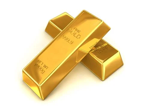 Pair of golden bars Stock Illustration