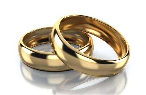 Pair of golden ring isolated on white background Stock Illustration