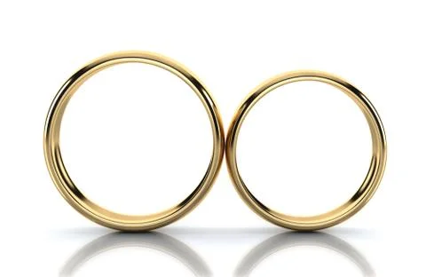 Pair of golden ring isolated on white background Stock Illustration
