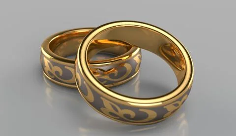 Pair of golden rings Stock Illustration