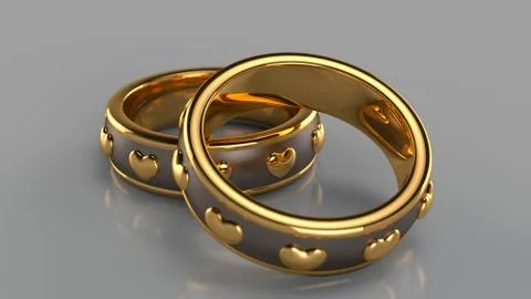 Pair of golden rings Stock Illustration