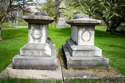 Pair of grave markers Stock Photos