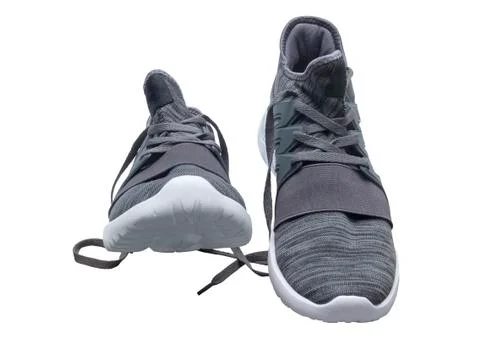 Pair of gray sneakers Stock Photos
