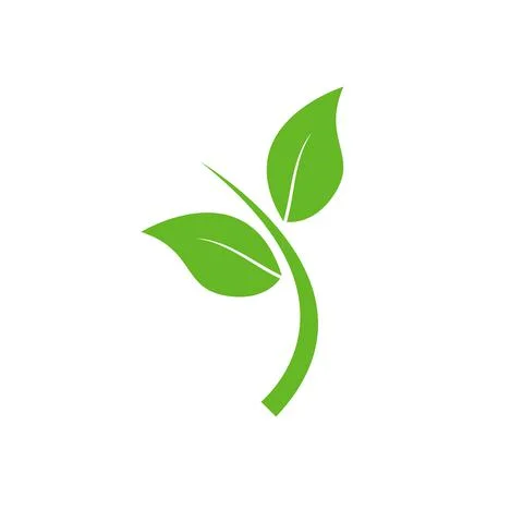A pair of green leaves Icon Vector Illustrations on Both Solid and Reversed  Stock Illustration