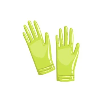 Pair Of Green Rubber Gloves Stock Illustration