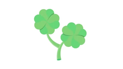 A pair of green shamrocks set against a white background, representing good.. Stock Footage 332479754