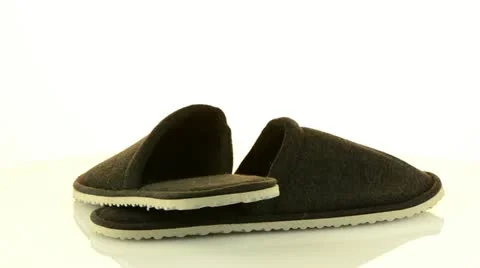 A pair of grey slippers Stock Footage 20445640