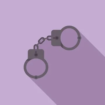 Pair of handcuffs restraining and arresting criminal for crime Stock Illustration