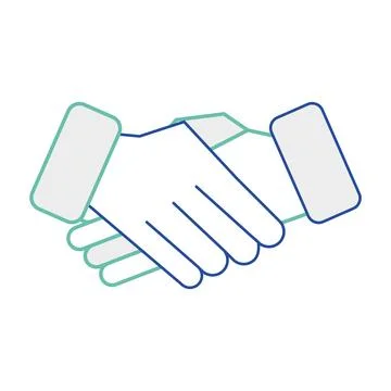 Pair of hands doing a handshake Isolated business icon Vector Ilustração Stock