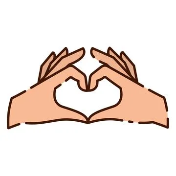 Pair of hands doing a heart shape flat design icon Vector Stock Illustration