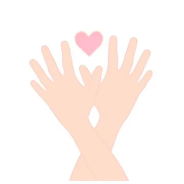 Pair of hands folded to shape of a bird dove of peace Illustrazione stock