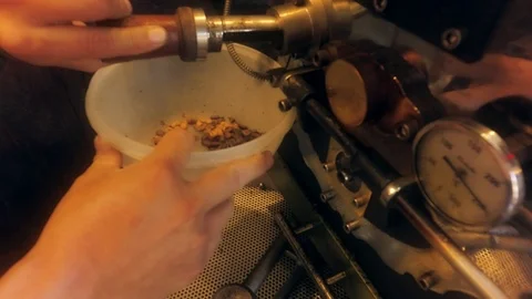 A Pair Of Hands Taking A Sample Of Coffee Beans Video stock 88449870