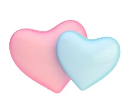 Pair of hearts composition isolated Ilustração Stock