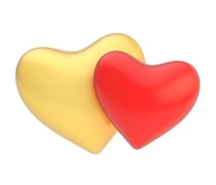 Pair of hearts composition isolated Ilustração Stock