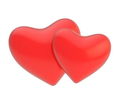 Pair of hearts composition isolated Ilustração Stock