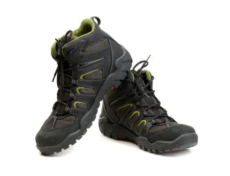 Pair of high-tech waterproof winter boots trekking. Stock Photos