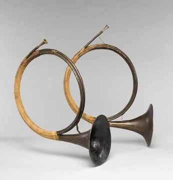 Pair of horns 1729 This pair of horns is of a transitional design that span.. Photos