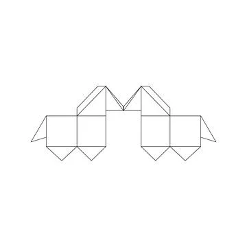 Pair Horse Polygonal Lines Stock Illustration
