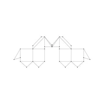 Pair Horse Polygonal Lines Stock Illustration