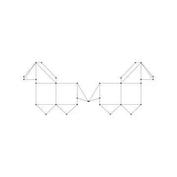 Pair Horse Polygonal Lines Stock Illustration