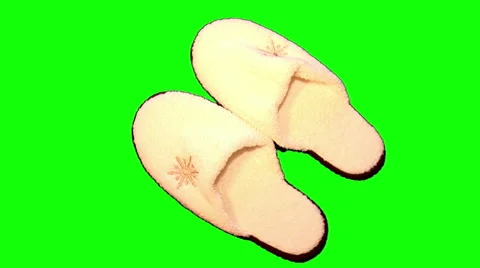 Pair of house slippers Stock Footage 44445753