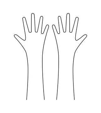 Pair of human hands, arms illustration Ilustração Stock