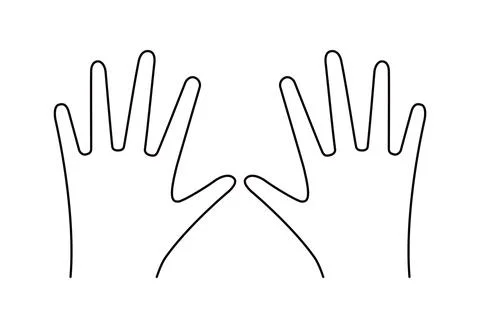 Pair of human hands illustration Ilustração Stock