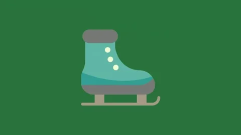 A pair of ice skates on green background and blue skate isolated isolated on Stock Footage 336858193