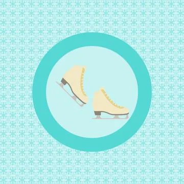Pair ice skating flat icon Stock Illustration