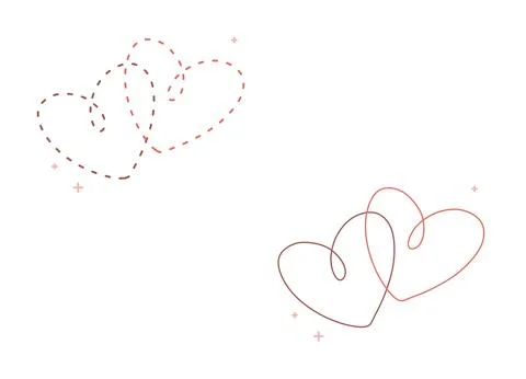 A pair of intertwining hearts great for Valentine's Day, March 8 Stock Illustration