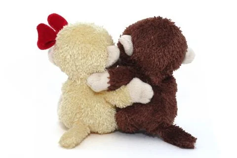Pair of isolated stuffed monkeys Stock Photos