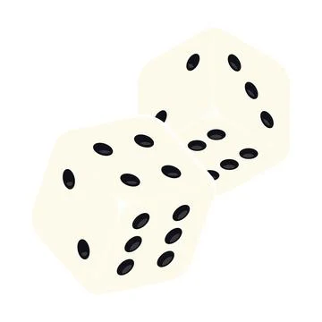 Pair Of Ivory Dice Rolling Vector Stock Illustration