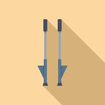 Pair of jumping stilts standing tall on yellow background 스톡 일러스트
