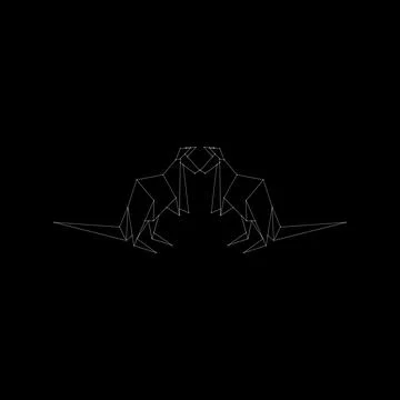 Pair Kangaroo Polygonal Lines Stock Illustration