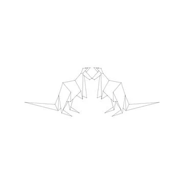 Pair Kangaroo Polygonal Lines Illustrazione stock