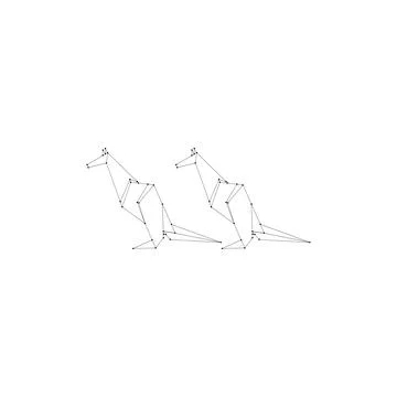 Pair Kangaroo Polygonal Lines Stock Illustration