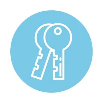 Pair of keys, block and flat style icon Stock Illustration