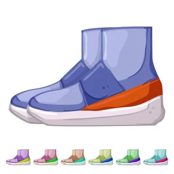 Pair kid shoes cartoon vector graphic Ilustração Stock