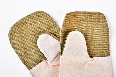 Pair of kitchen protective gloves. Stock Photos