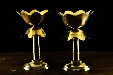 A pair of lamps on the table with selective focus Stock Photos