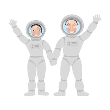 Pair of lastronauts Stock Illustration